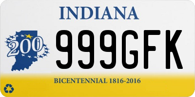 IN license plate 999GFK