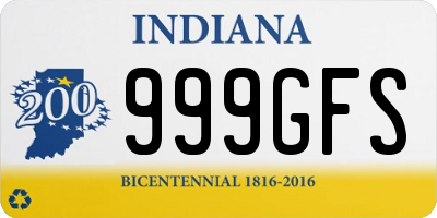 IN license plate 999GFS