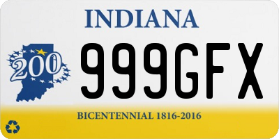 IN license plate 999GFX
