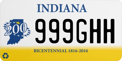 IN license plate 999GHH