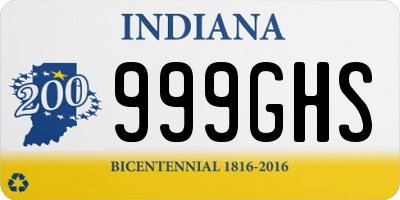IN license plate 999GHS
