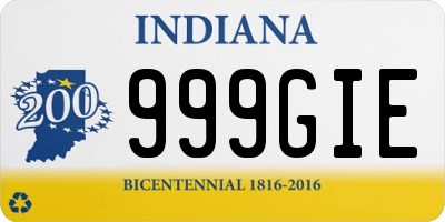 IN license plate 999GIE