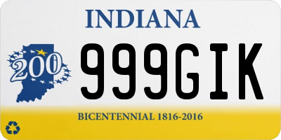 IN license plate 999GIK