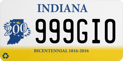 IN license plate 999GIO