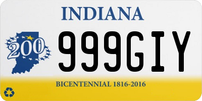 IN license plate 999GIY