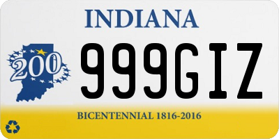 IN license plate 999GIZ