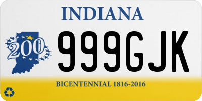 IN license plate 999GJK