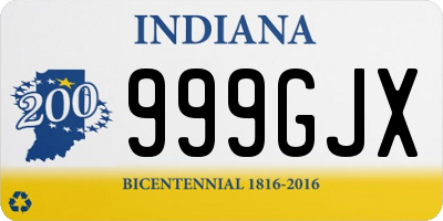 IN license plate 999GJX