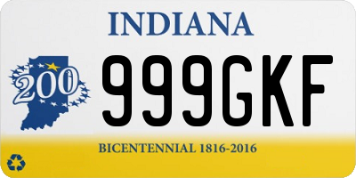 IN license plate 999GKF