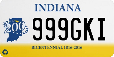 IN license plate 999GKI