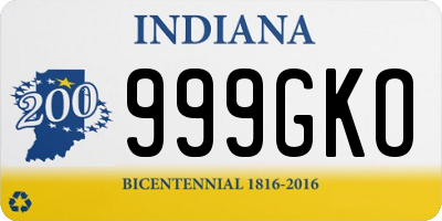 IN license plate 999GKO