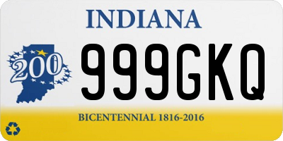 IN license plate 999GKQ
