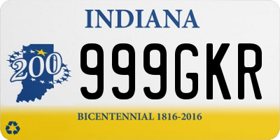 IN license plate 999GKR