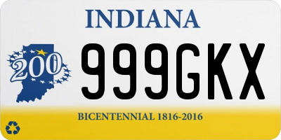 IN license plate 999GKX