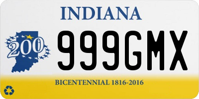 IN license plate 999GMX