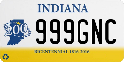 IN license plate 999GNC