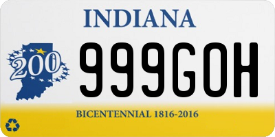 IN license plate 999GOH