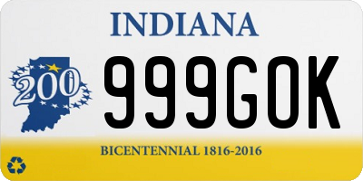 IN license plate 999GOK