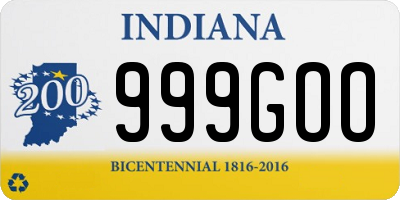 IN license plate 999GOO