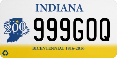 IN license plate 999GOQ