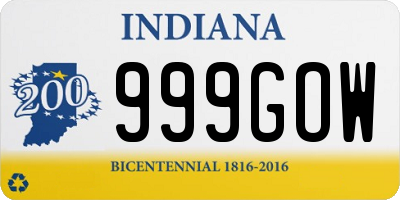 IN license plate 999GOW