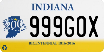 IN license plate 999GOX