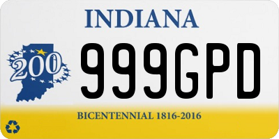 IN license plate 999GPD