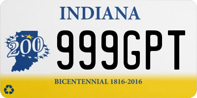 IN license plate 999GPT