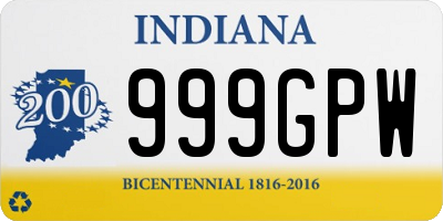 IN license plate 999GPW