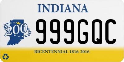 IN license plate 999GQC