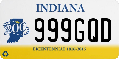 IN license plate 999GQD