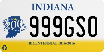 IN license plate 999GSO