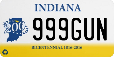 IN license plate 999GUN