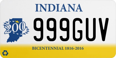 IN license plate 999GUV