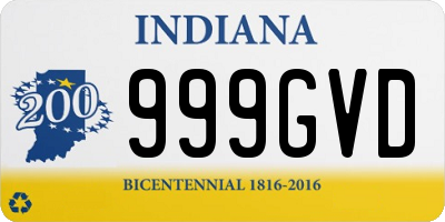 IN license plate 999GVD