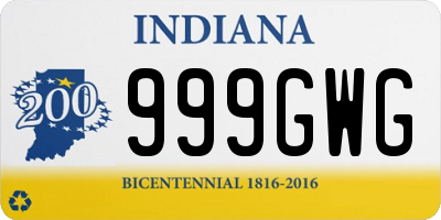 IN license plate 999GWG