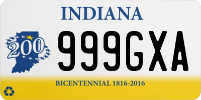 IN license plate 999GXA