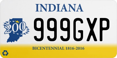 IN license plate 999GXP