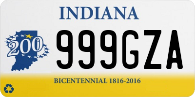 IN license plate 999GZA