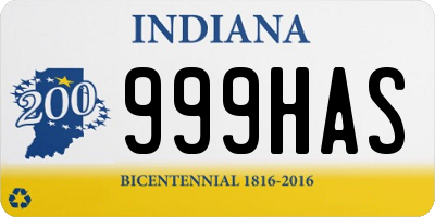 IN license plate 999HAS