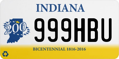 IN license plate 999HBU