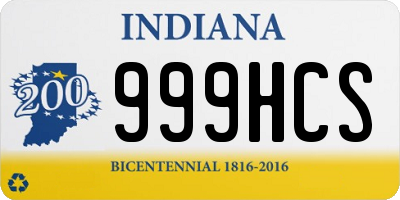 IN license plate 999HCS