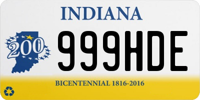 IN license plate 999HDE