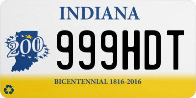 IN license plate 999HDT