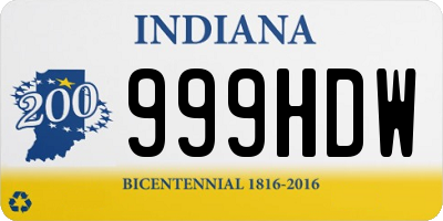 IN license plate 999HDW