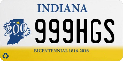 IN license plate 999HGS