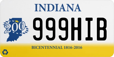 IN license plate 999HIB