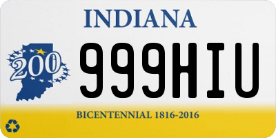 IN license plate 999HIU