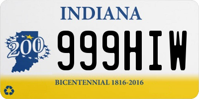 IN license plate 999HIW