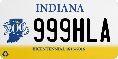 IN license plate 999HLA